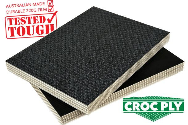 Austral CrocPly, a tough, waterproof and slip resistant floor panel